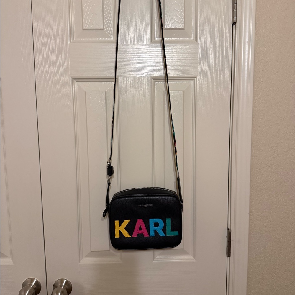 Karl Lagerfeld Black Bag with Multicolor Logo